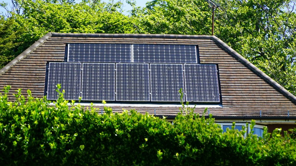 a building with solar panels